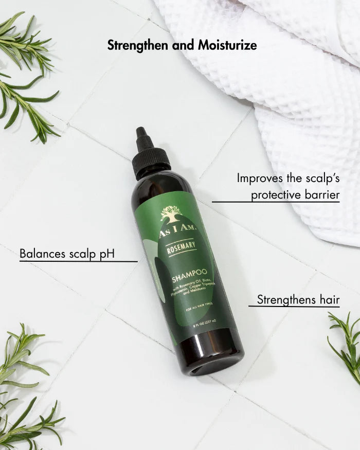 AS I AM-Rosemary Shampooing doux huile de Romarin, Sauge et coco