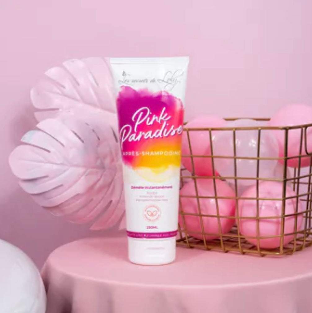 LES SECRETS DE LOLy-Après-Shampoing Démêlant Pink Paradise Jojoba , Pamplemousse Rose &Amande 250 ML