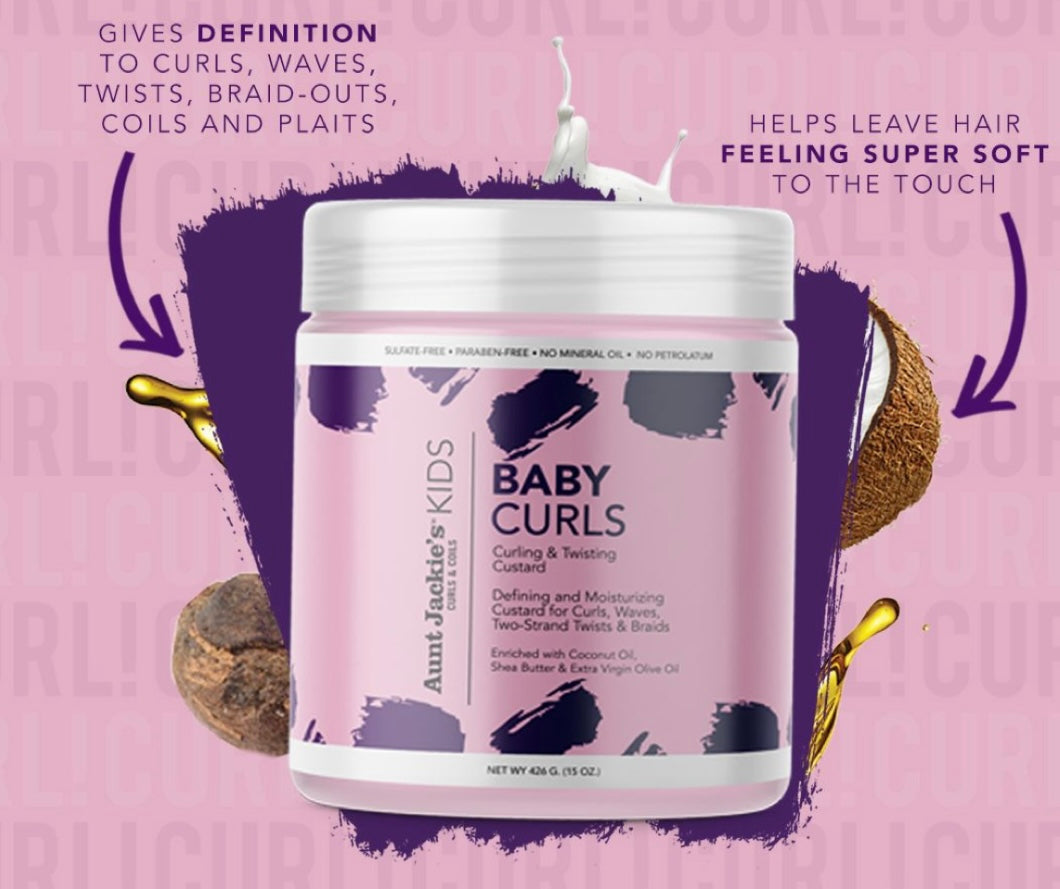 AUNT JACKIÉ’S-Crème Définissante pour Enfants "Baby Curls" - Coco, Karité &Olive extra vierge