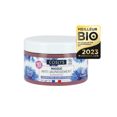 COSLYS -Masque anti-jaunissement
CENTAURÉE BIO
Neutralise les reflets jaunes, protège et sublime l'éclat
Pour cheveux gris, blancs et blonds
Démêle et nourrit 72/100 Note Yuka🥕
200ML