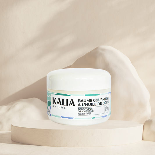 KALIA NATURE-Baume Gourmand à l'Huile de Coco intensément nourrissant Transformez Vos Cheveux Bouclés et Crépus Naturellement