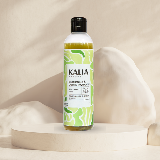 KALIA  NATURE-Shampoing à l'ortie piquante - Cheveux Bouclés & Crépus Doux, Nourris et Brillants  250ML