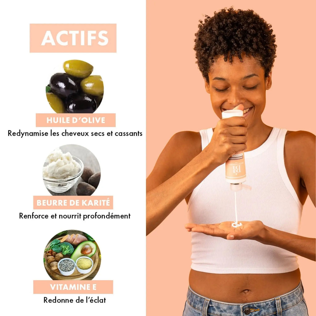 BEAUTÉ INSOLENTE -Définisseur de boucles /Jolie Bouclette-Huile d’olive,Beurre de Karité, Vit E  93/100 Note Yuka 🥕250 ML Beauté insolente