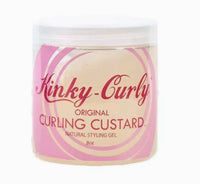 KINKY CURLY -Gel Coiffant Curling Custard - jus de feuille d’aloe vera,prêle extrait de racine de guimauve & vitamineE 93/100 Note Yuka 🥕8 Oz