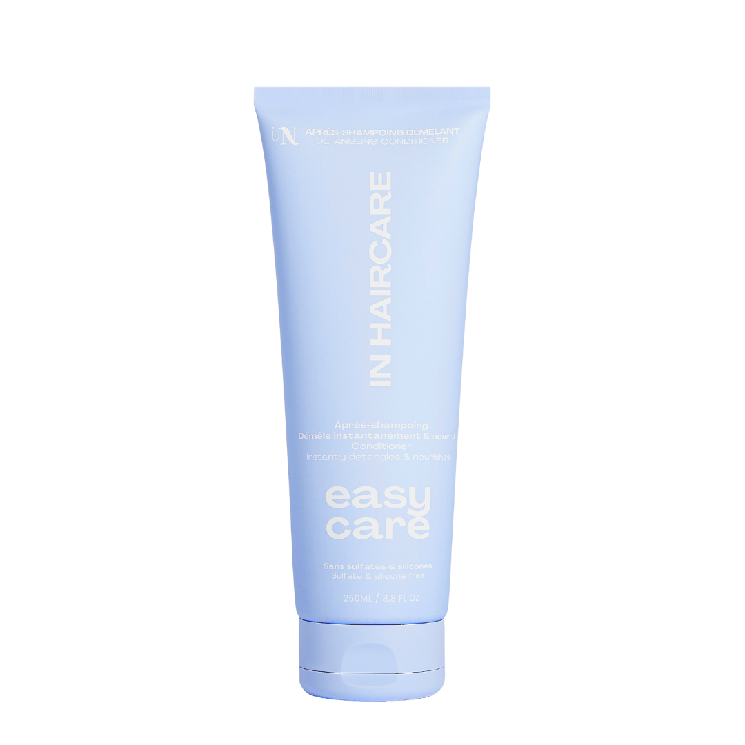 INHAIRCARE -Après-shampoing : Easy care hydrate et démêle instantanément - Note Yuka : 86/100
L’après-shampoing Easy care rend le démêlage simple et agréable. Formulé avec 98,8 % d’ingrédients d’origine naturelle, il nourrit la fibre capillaire 250ML