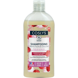 COSLYS -Shampooing protecteur de couleur 
Enrichi en huile de cerise et vinaigre de framboise bio 
Idéal pour les cheveux colorés et méchés
Parfum fruité et gourmand
Sans silicone, sans sulfates  79/100 Note Yuka 🥕250ML