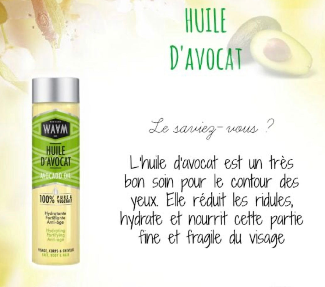 Huile d'Avocat BIO - Waam Cosmetics