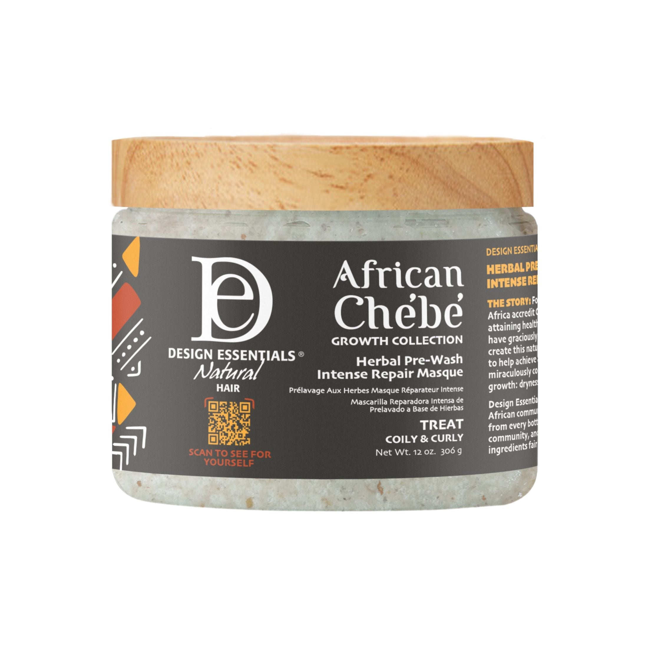 Design Essentials -African Chébé Masque réparateur intense pré-lavage aux plantes - 306g
