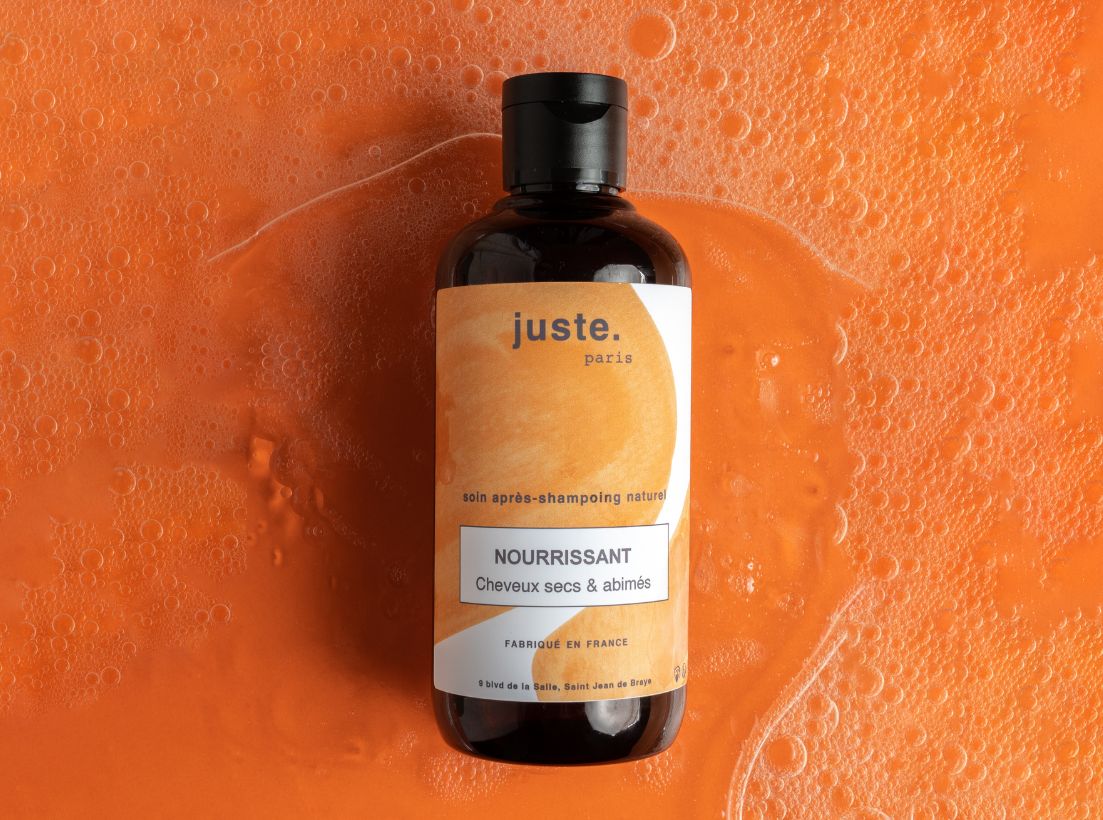 JUSTE.paris- Après Shampoing Cheveux Secs – Nourrissant Huile d’Abyssinie, Miel & Protéine de blé    250ML