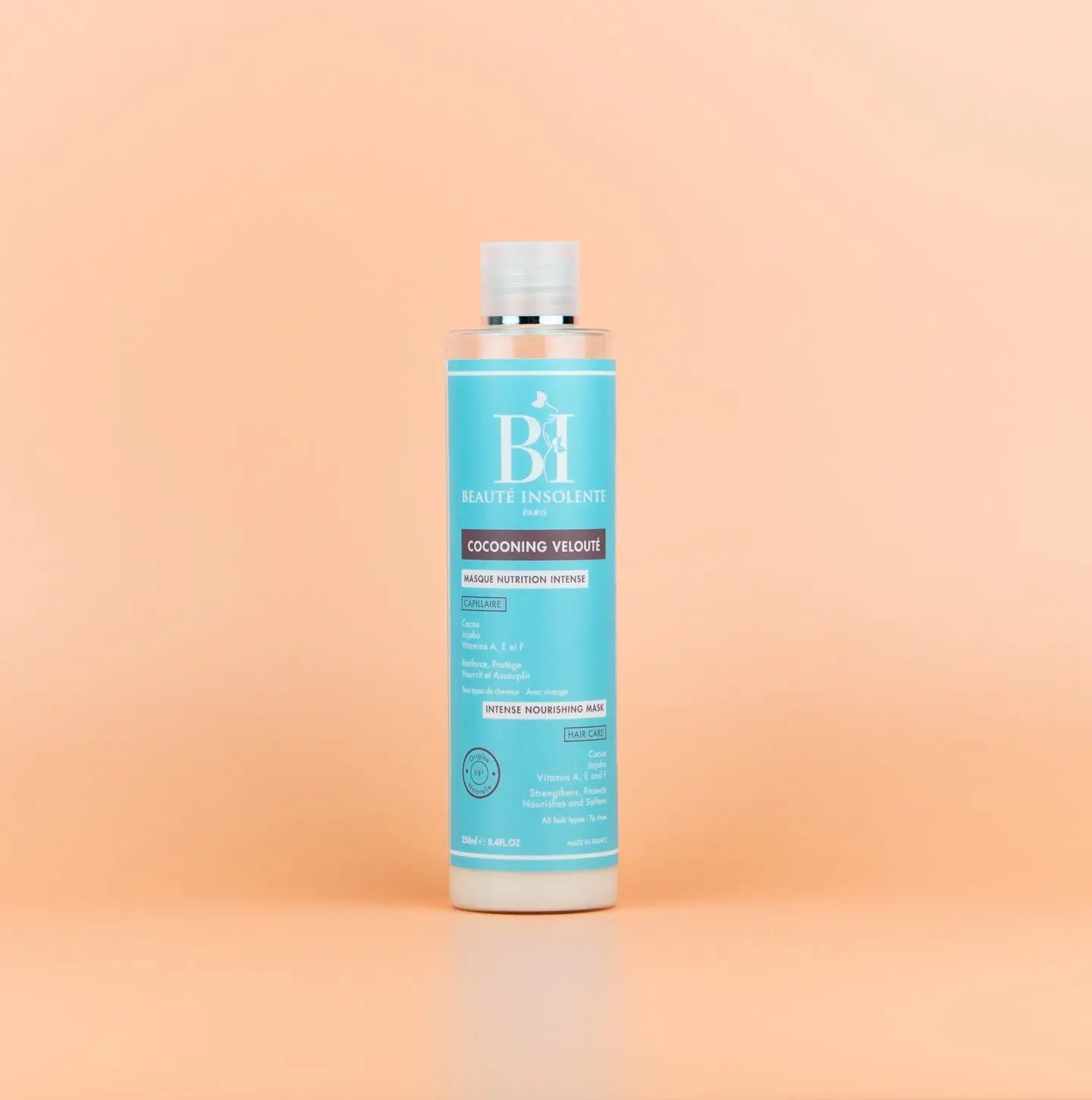 BEAUTÉ INSOLENTE -Masque Nutrition intense -Cocooning -Cacao , Jojoba Vit A,E,F renforce,protège, nourrit et assouplit -79/100 Note Yuka 🥕250ML Beauté insolente