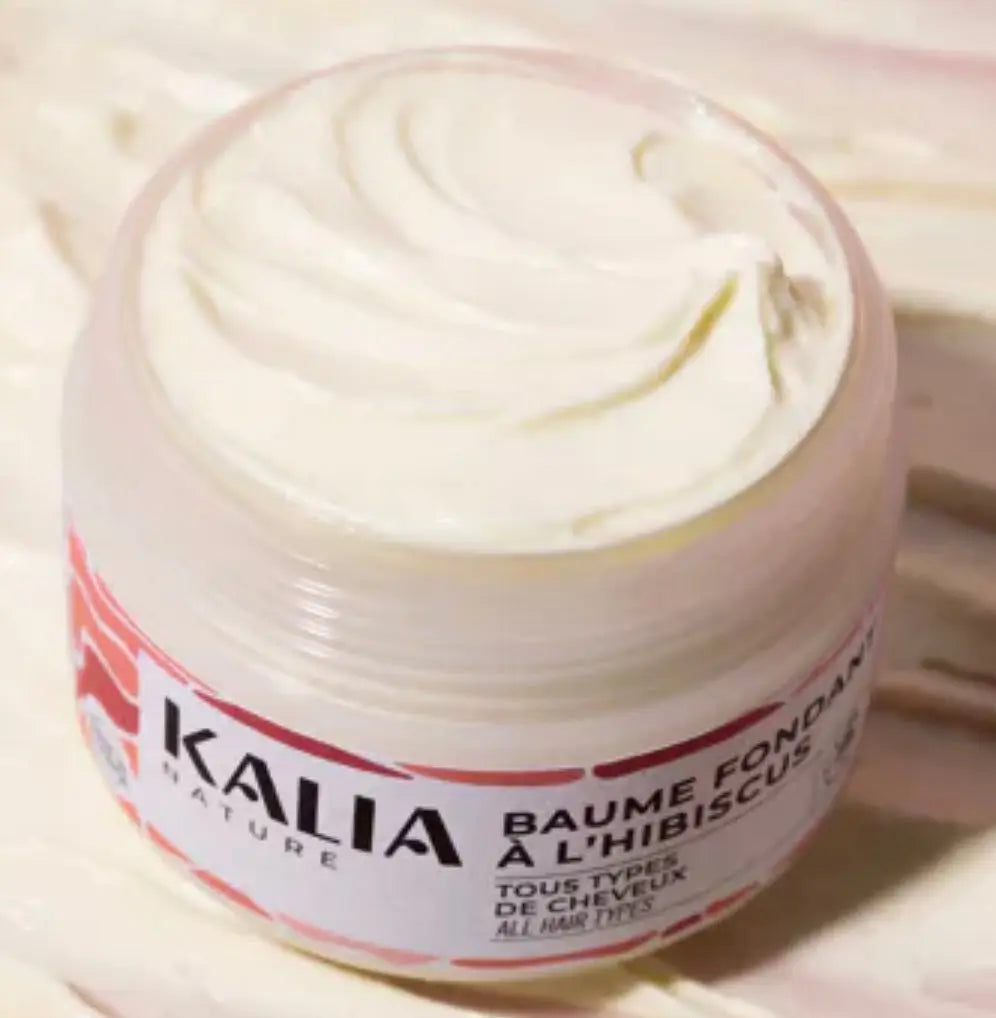 KALIA NATURE -Baume Fondant à l'Hibiscus - Beurre de Karité, mangue &pepî de raisin Cheveux Bouclés & Crépus Doux, Nourris et Brillants Kalia Nature