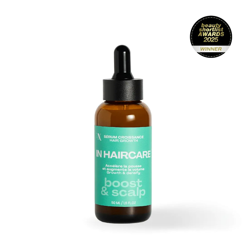 INHAIRCARE -Sérum Boost & Scalp 
Ce concentré révèle la force de vos cheveux :
Accélère la pousse des cheveux tout en les renforçant de la racine aux pointes
Détoxifie en profondeur le cuir et le purifie 86/100 Note Yuka🥕50ML INHAIRCARE