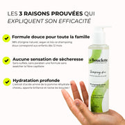 LA BOUCLETTE -Shampooing Doux Nettoyant et revitalisant extrait de coco et acide aminé de pomme 86/100 Note Yuka🥕250ML