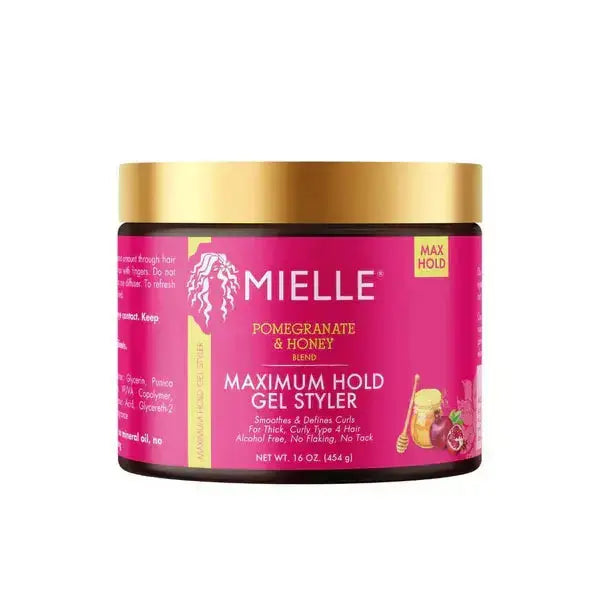 MIELLE -Maximum Hold gel styler  Crépus Hydratés et Brillants 454g  - Cheveux Sublimés au Naturel Mielle Organics