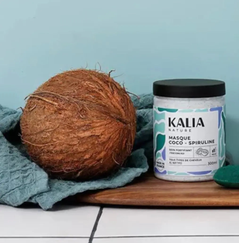 KALIA NATURE-Masque Coco Spiruline - Cheveux Bouclés & Crépus Doux, Nourris et Brillants 86/100Note Yuka🥕300ML Kalia Nature