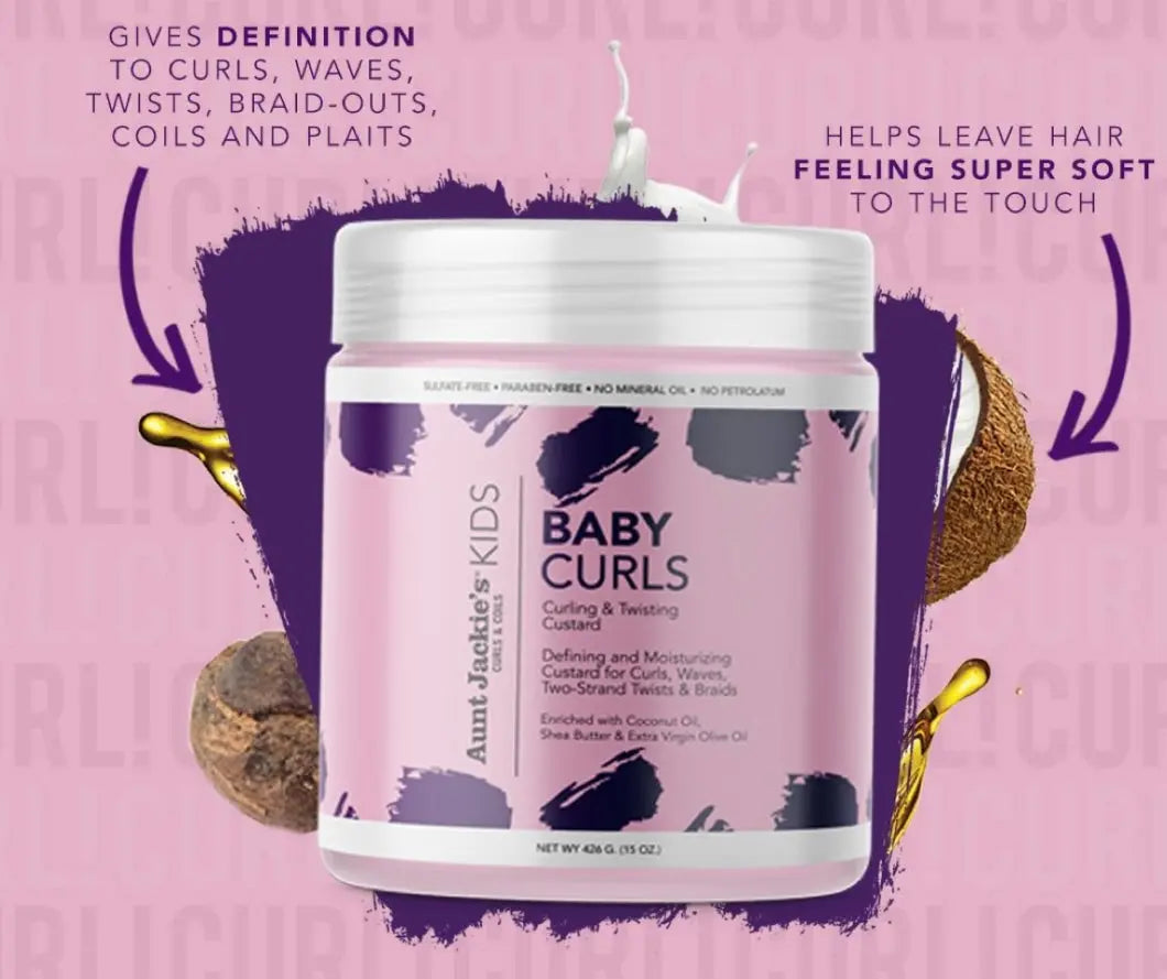 AUNT JACKIÉ’S-Crème Définissante pour Enfants "Baby Curls" - Coco, Karité &Olive extra vierge Aunt Jackie's