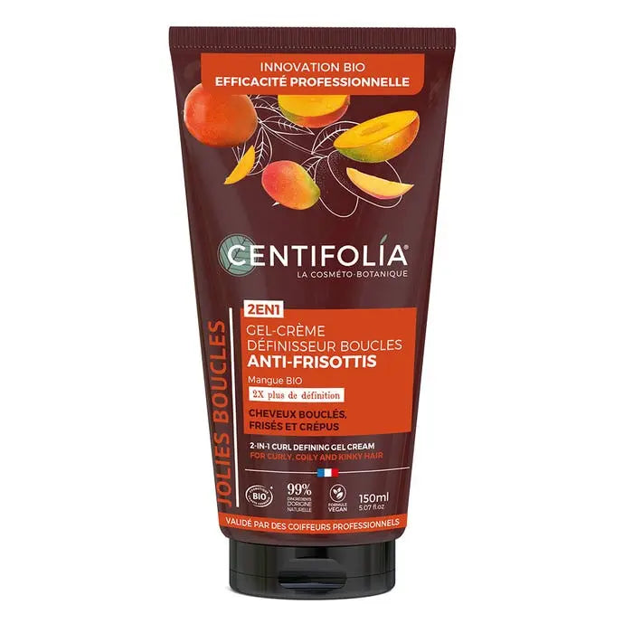 CENTIFOLIA-GEL CRÈME DÉFINISSEUR BOUCLES 2EN1 -2xplus de définition et 2x moins de frisottis
INNOVATION BIO
Dessine, gaine, protège et fixe
Leave-in 2en1 du 2B au 4C
Parfum 100% naturel 
Cheveux, boucles, frisés & crépus 86/100 Note Yuka🥕150 ML Centifolia