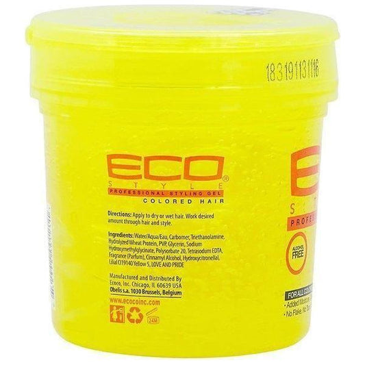 Gel coiffant jaune Eco Style Color Treated 473 ml