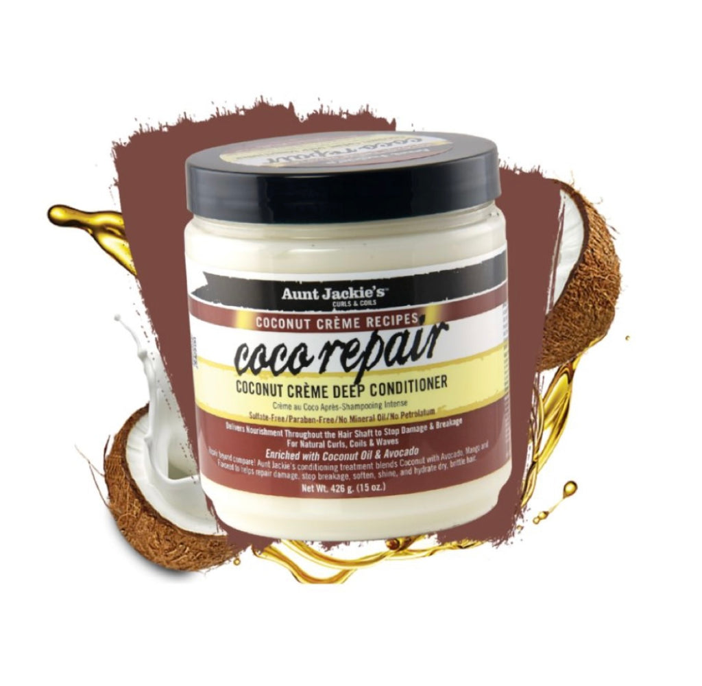 AUNT JACKIE’S-Après-Shampoing Réparateur Coco Repair - Avocat ,Mangue &Lin 426 g