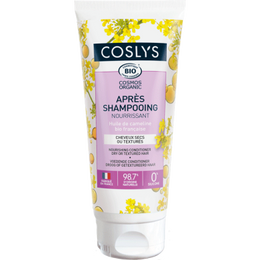 COSLYS -Après-shampooing nourrissant 
Enrichi en huile de cameline bio française
Idéal pour les cheveux secs ou texturés
Nourrit, hydrate et démêle
Révèle les boucles
Parfum 100 % d'origine naturelle
Texture non collante 79/100 Note Yuka 🥕200ML