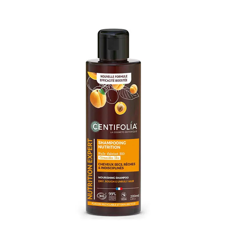 CENTIFOLIA-SHAMPOOING NUTRITION Sublime les cheveux secs, rêches & indisciplinés  86/100 Note Yuka🥕200ML Centifolia