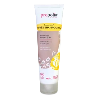 PROPOLIA- Après-shampoing certifié Bio Miel, Argan & Protéines de blé 93/100 Note Yuka🥕150ML Propolia