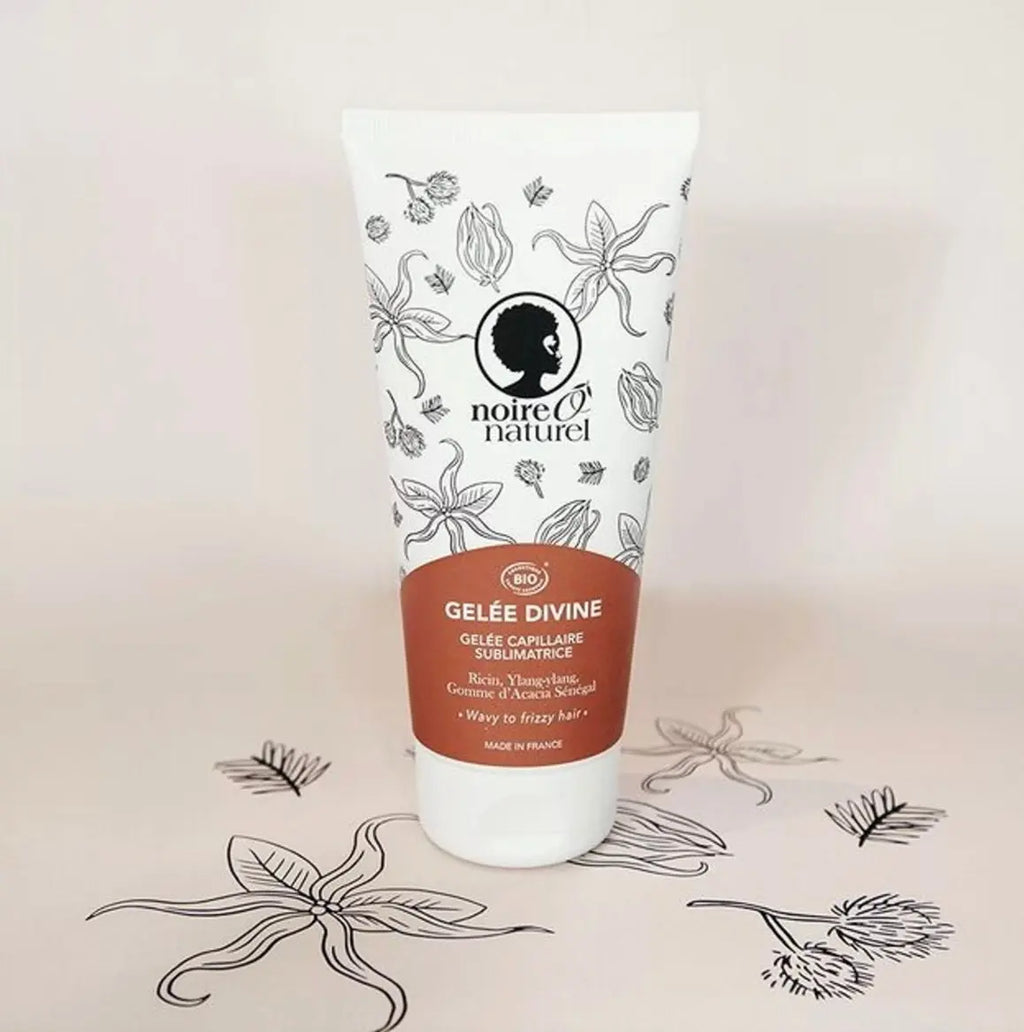 NOIR Ô NATUREL -GELEE DIVINE - Gelée Capillaire Sublimatrice cheveux bouclés,frisés et crépus 50/100Note Yuka🥕 Noire ô naturel