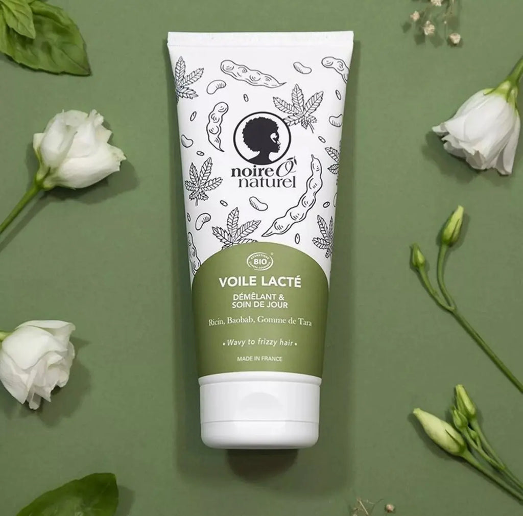 NOIR Ô NATUREL -VOILE LACTÉ- Démêlant et Soin capillaire de jour sans rinçage -51/100 Note Yuka🥕 Noire ô naturel