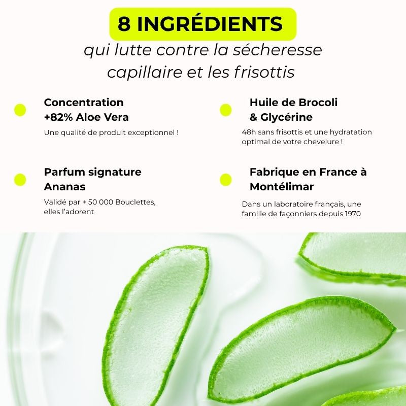 LA BOUCLETTE Gelée Coiffante.   Hydrate et fixe les boucles Aloe Vera , huile de brocoli et ananas 100/100 note Yuka 🥕200ML