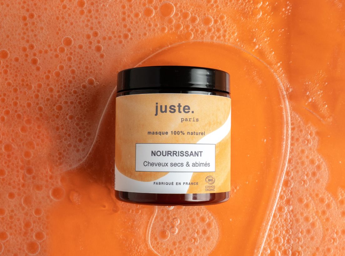 JUSTE.paris -Masque Cheveux secs – Nourrissant , nourrit, répare , renforce & brillance Huile d’Abyssinie, Beurre de Karité , Ricin & huile Coco -250ML