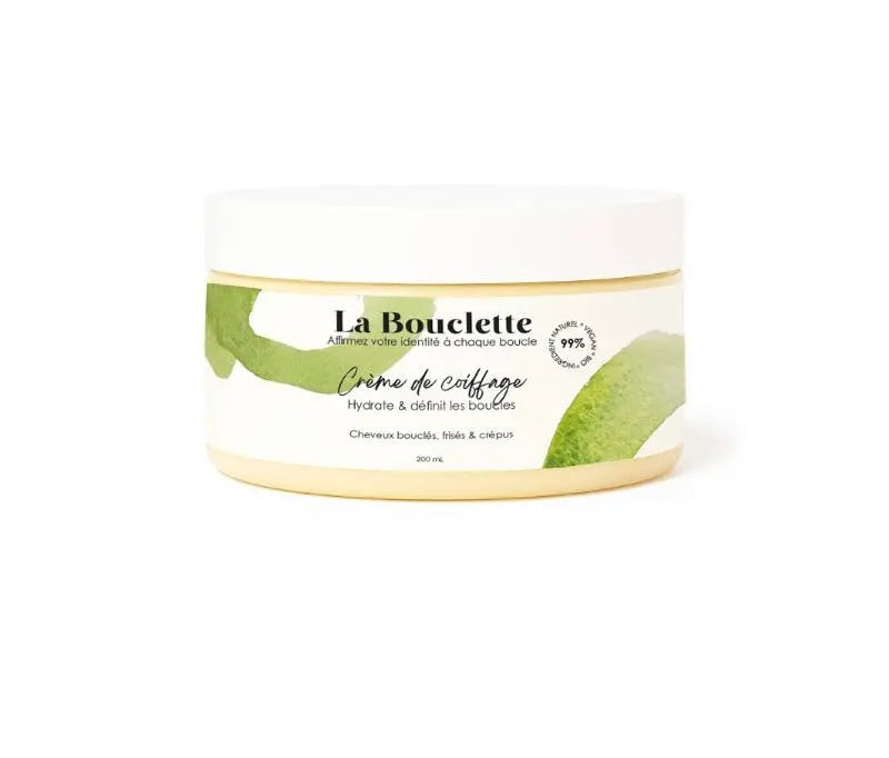 LA BOUCLETTE -Crème de Coiffage Hydrate et définit les boucles -Cheveux bouclés, frisés et crépus 86/100 Note Yuka 🥕200ML La bouclette