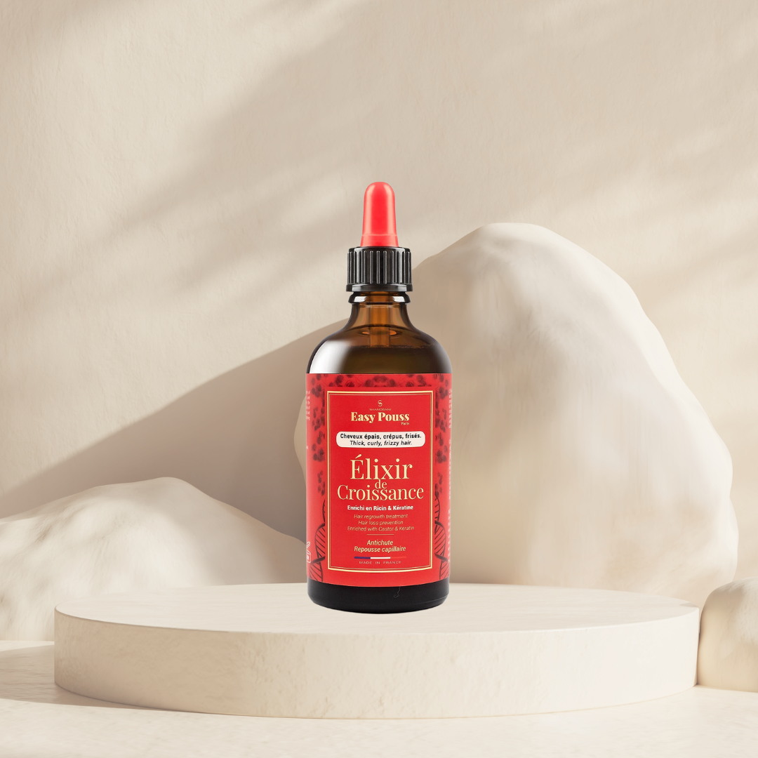 EASY POUSS-Elixir de Croissance (Cheveux Frisés / Crépus) Ricin&Kératine anti-chute et repousse