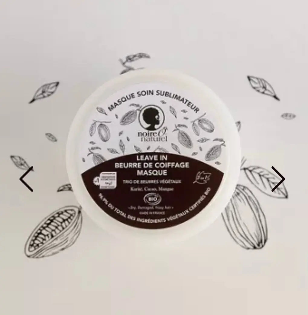 NOIR Ô NATUREL -Masque capillaire nourrissant BIO 3 en 1 MASQUE SOIN SUBLIMATEUR 79/100 Note Yuka🥕 Noire ô naturel