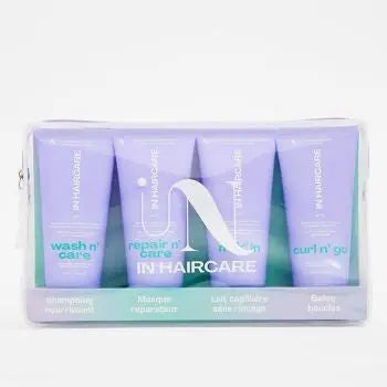 Kit découverte INHAIRCARE soins capillaires avec shampooing soin réparateur leave in et curl n go