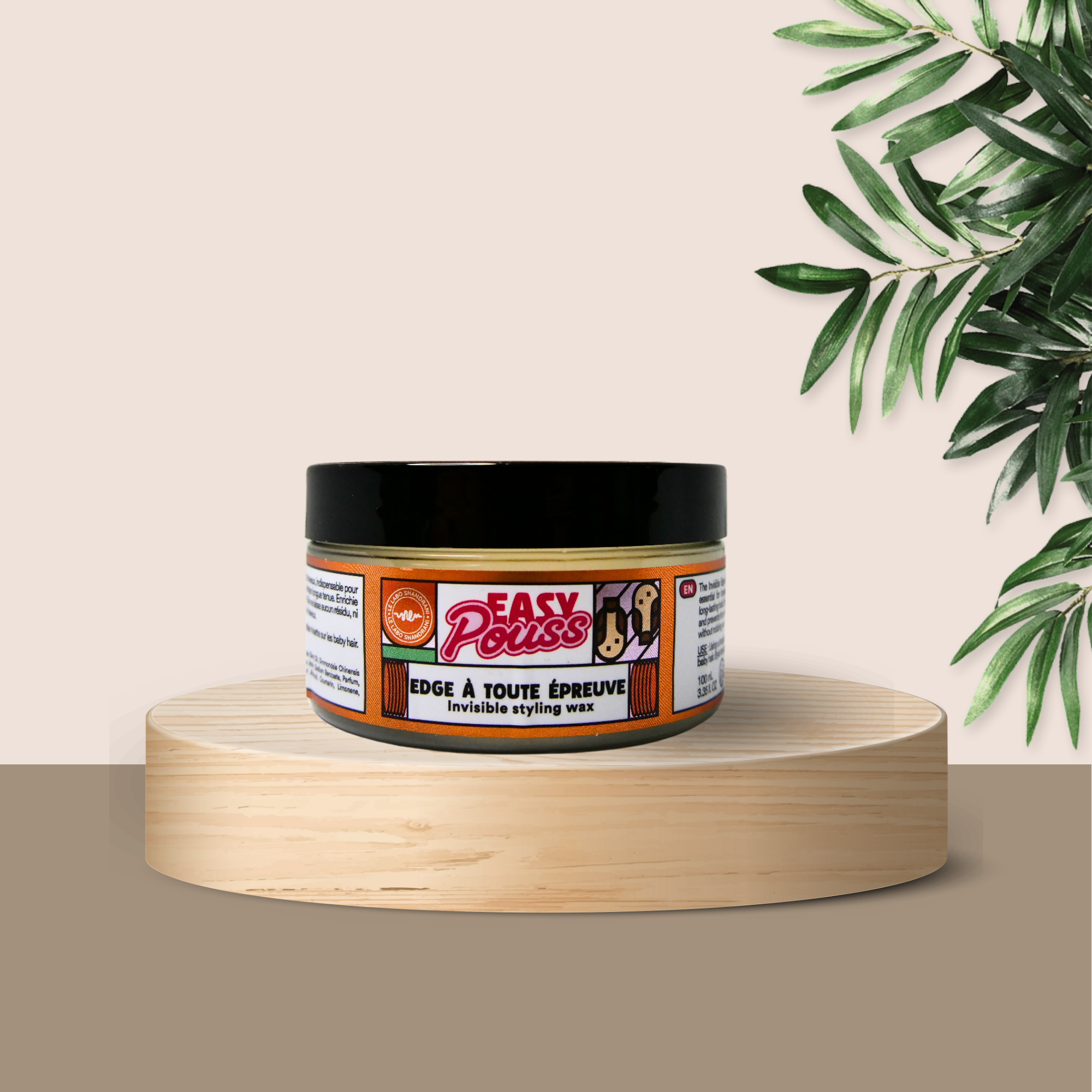 EASY POUSS-Cire Coiffante Invisible Edge à Toute Épreuve -     Anti-chutes non gras 33/100 Nite Yuka 🥕100ML