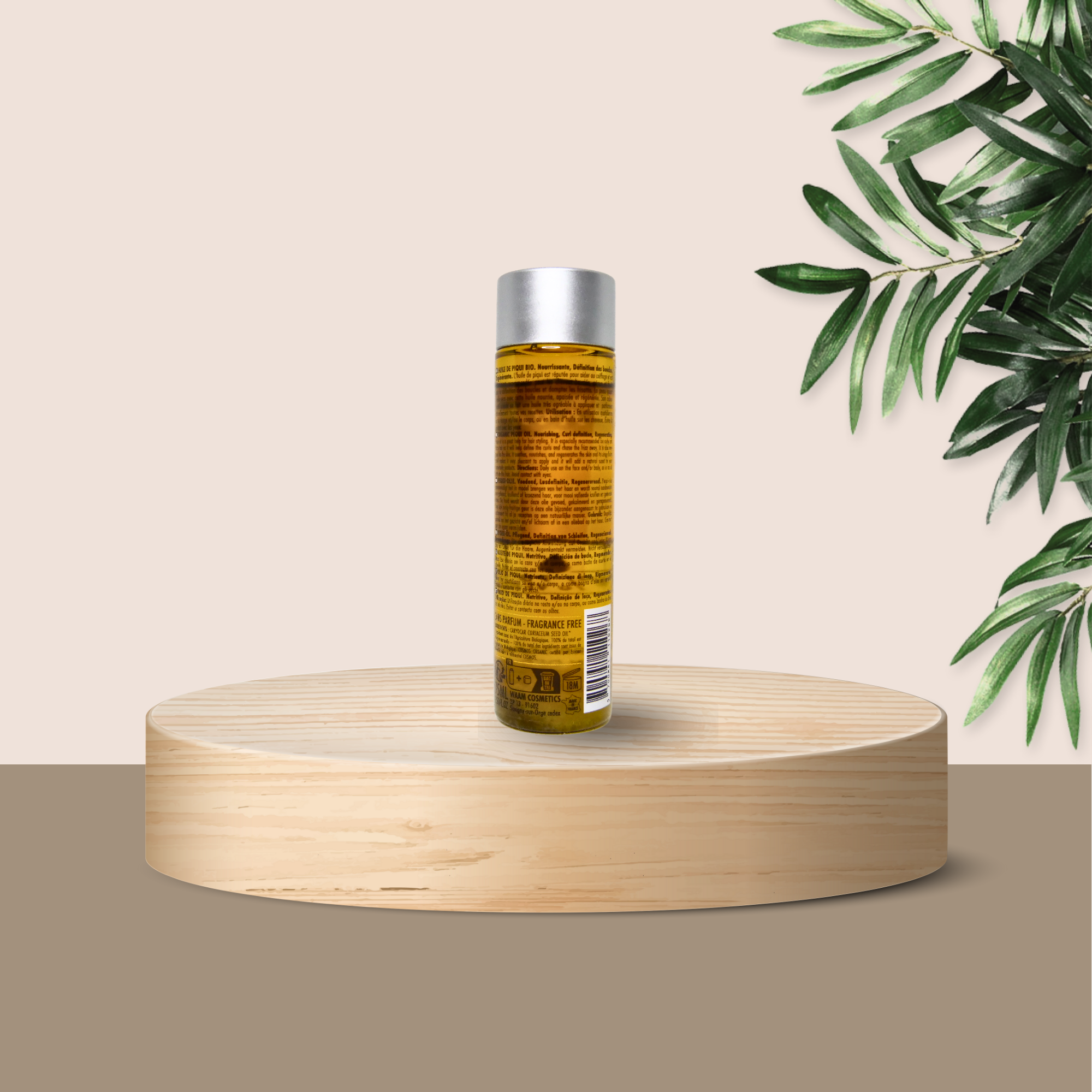 WAAM COSMETICS-Huile de Piqui BIO-cheveux bouclés, frisés &crépus 100/100 Note Yuka🥕100 ML