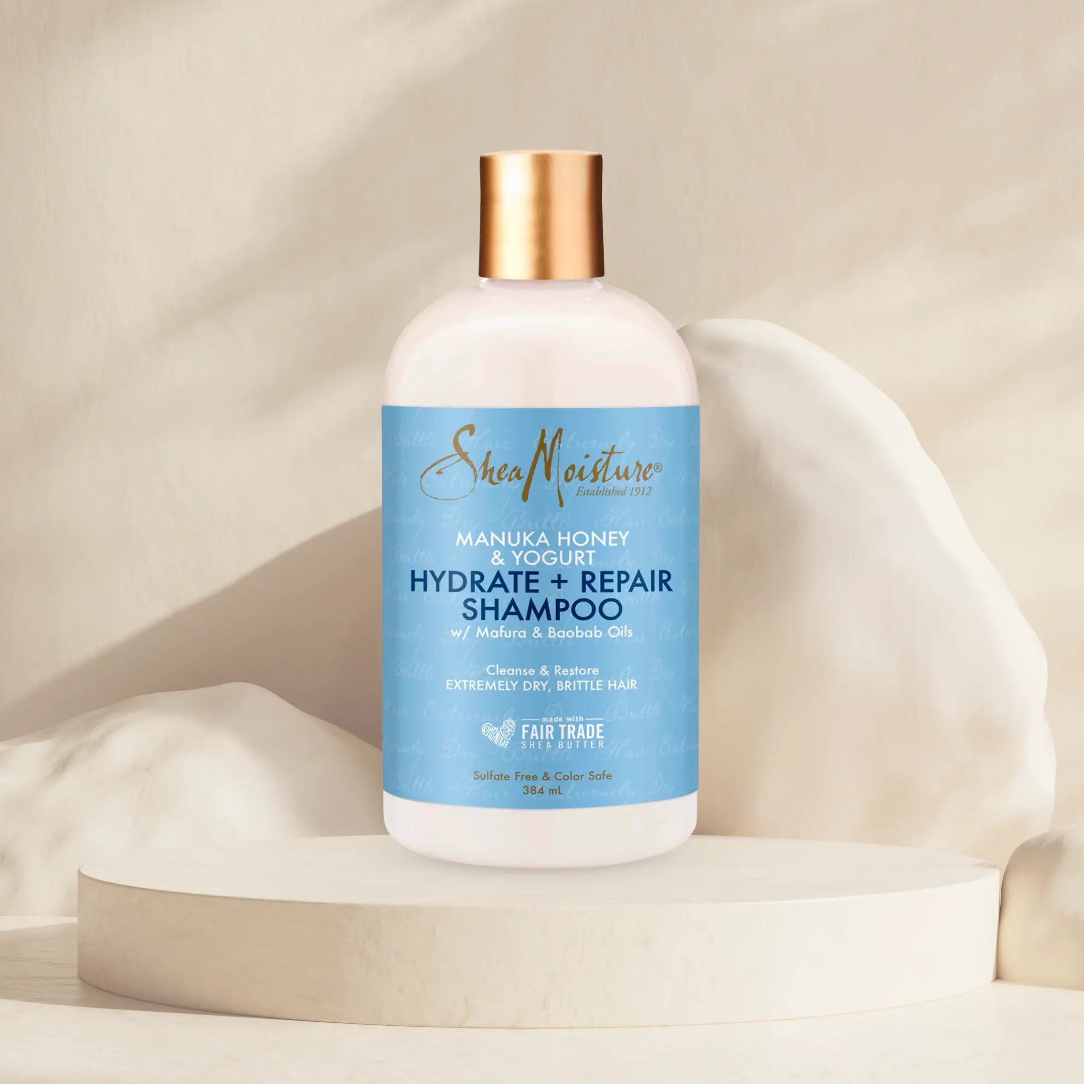 SHEA  MOISTURE -Shampoing Manuka Honey & Yogurt                                                                                  76/100 Note Yuka 🥕384ML Shea Moisture