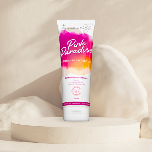 LES SECRETS DE LOLy-Après-Shampoing Démêlant Pink Paradise Jojoba , Pamplemousse Rose &Amande 250 ML