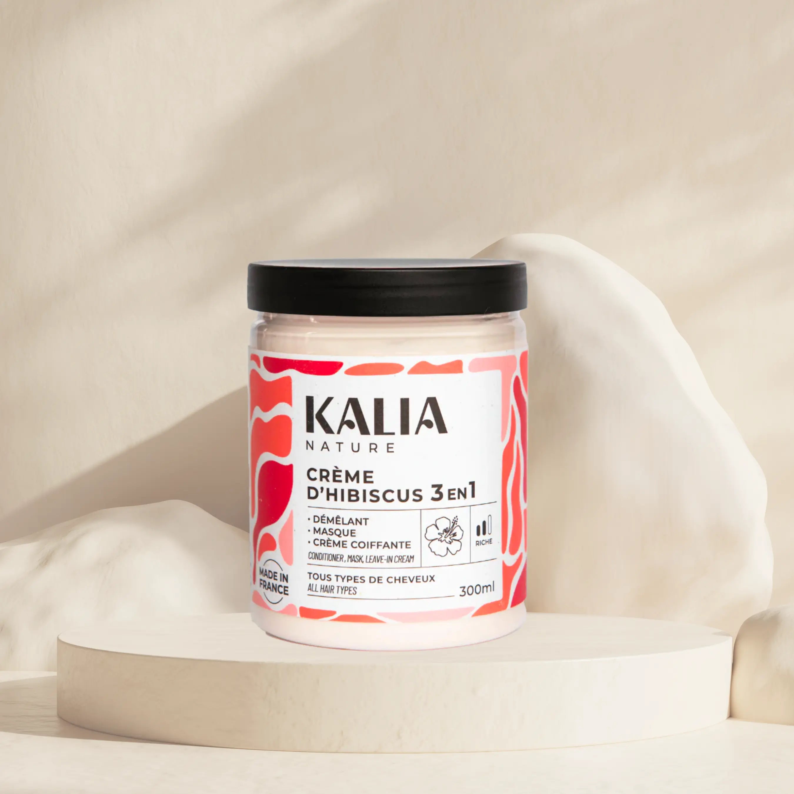 KALIA NATURE -Crème d'hibiscus 3-en-1 - Cheveux Bouclés & Crépus Doux, Nourris et Brillants   300 ML Kalia Nature
