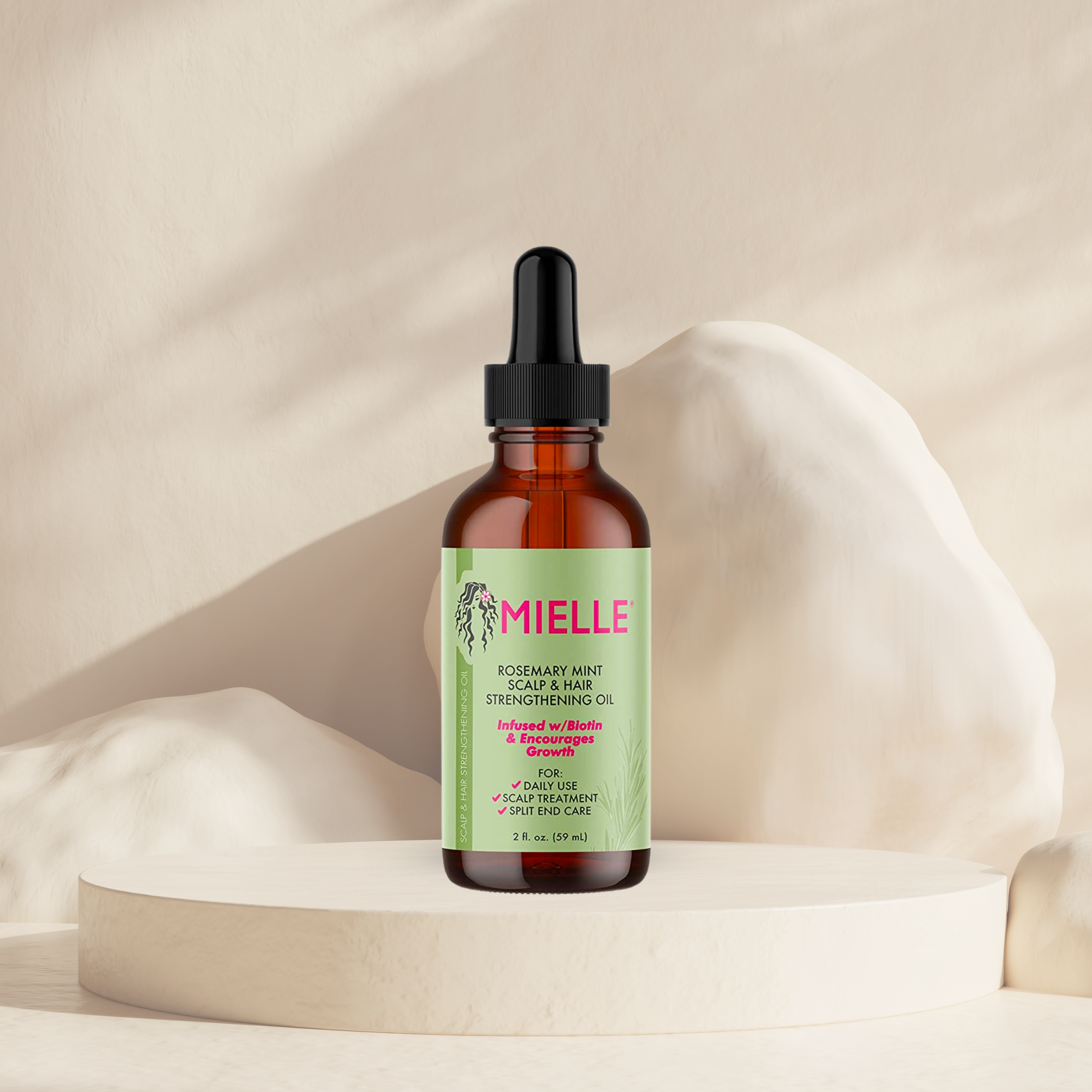 MIELLE-Huile Fortifiante Rosemary Mint 72/100 Note Yuka🥕59 ML