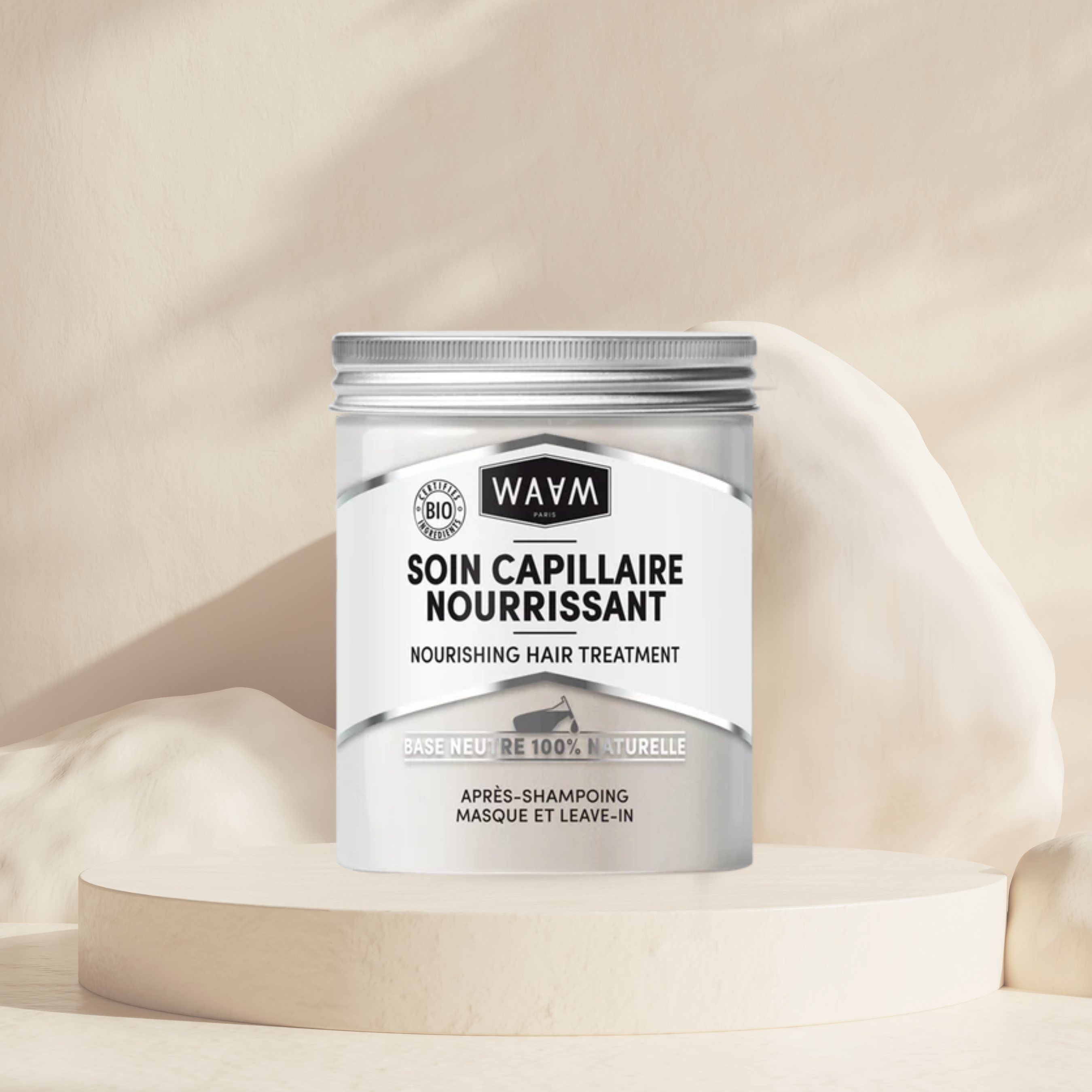 WAAM COSMETICS -Soin Capillaire Nourrissant BIO (3-en-1) 100/100 Note Yuka🥕